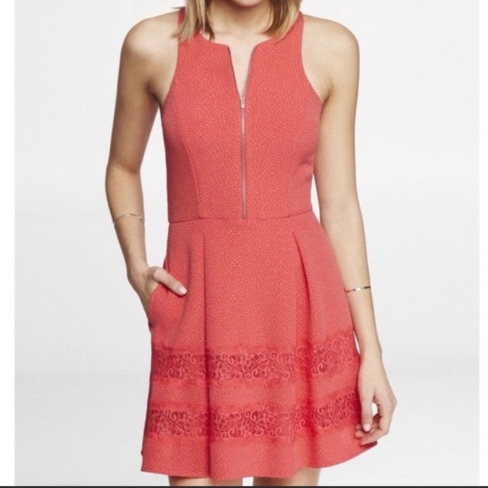 Express coral fit and flare dress size 0